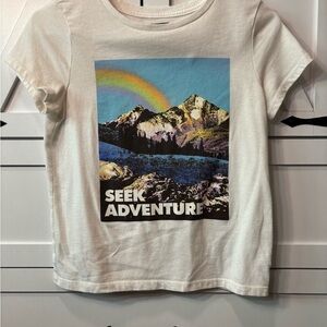 Kids 'Seek Adventure' Mountain Graphic Tee - White